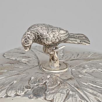 SOCKERSKÅL, silver och nysilver, senempire, 1800-talets första hälft.