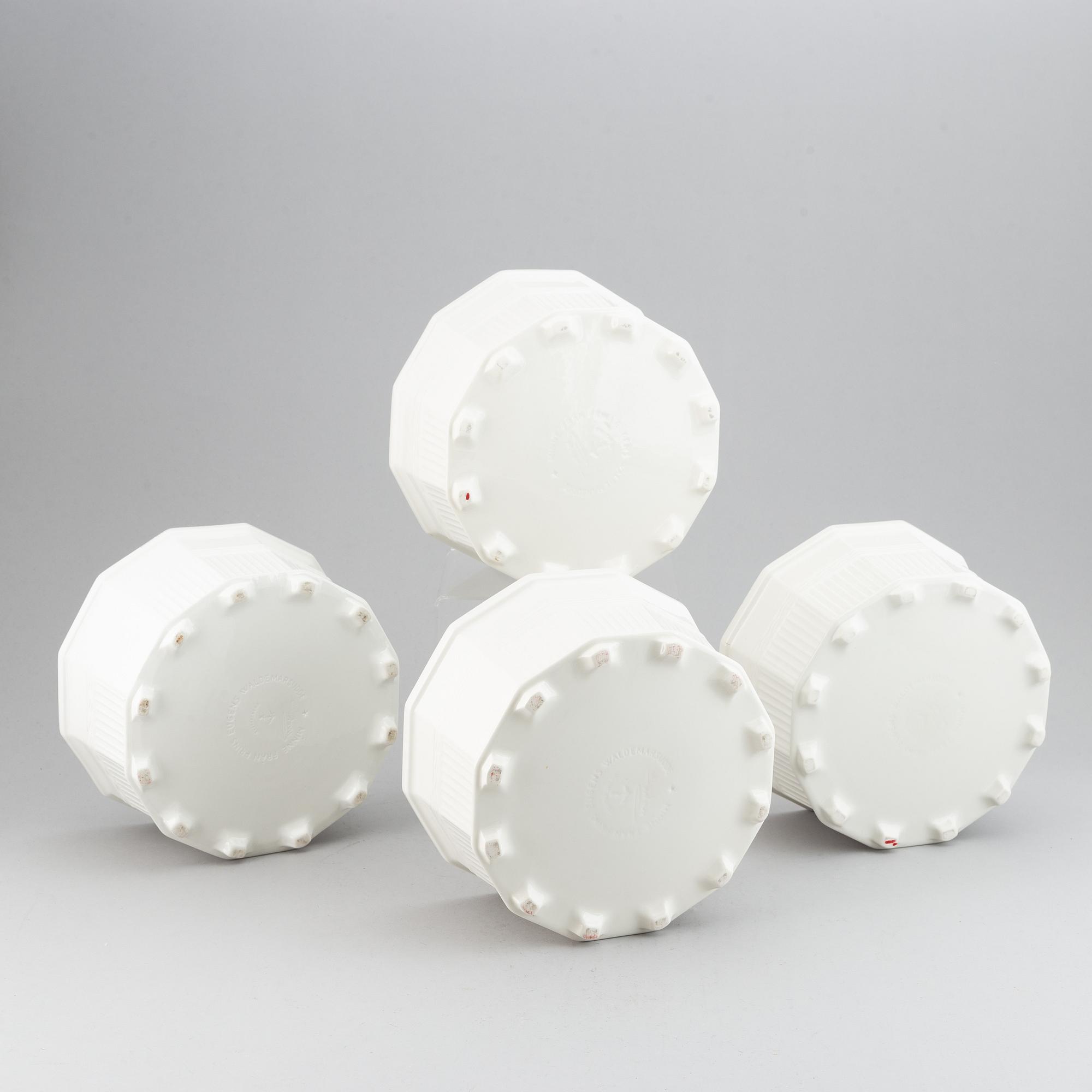 Prins Eugen, 6 porcelain 'Waldemarsuddekrukan' flower pots, Gustavsberg.