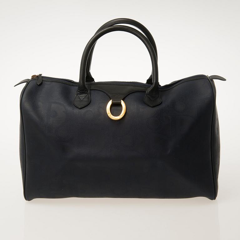 CHRISTIAN DIOR, Blue Monogram Coated Canvas Duffel Bag.