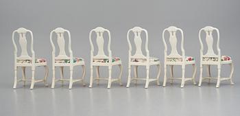 A set of six Swedish rococo chirs attributed to J E Höglander.