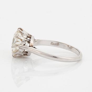 Ring platina med en gammalslipad diamant ca 3.30 ct kvalitet ca J/K vs.