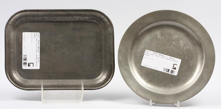 PARTI METALL, 6 delar, sent 1800 till 1900-talets första hälft.