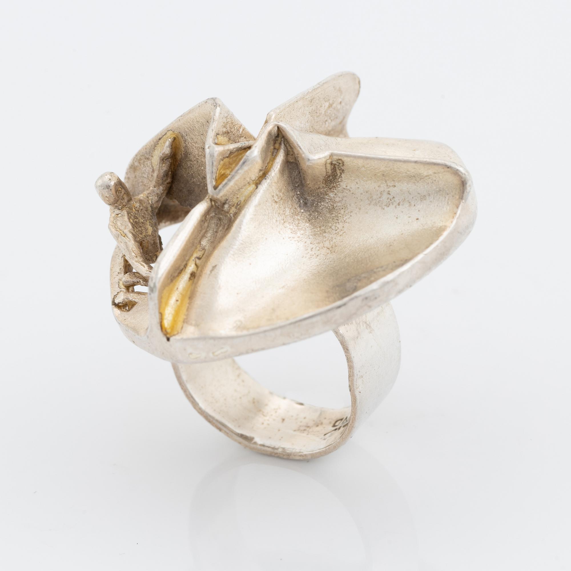 Björn Weckström, a sterling silver ring 'Jaara's dream'. Lapponia, Finland, 1971.