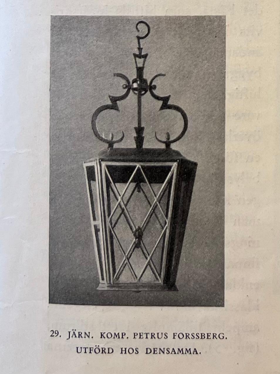 Petrus Forssberg, taklampa, egen ateljé, Stockholm, 1920-tal.