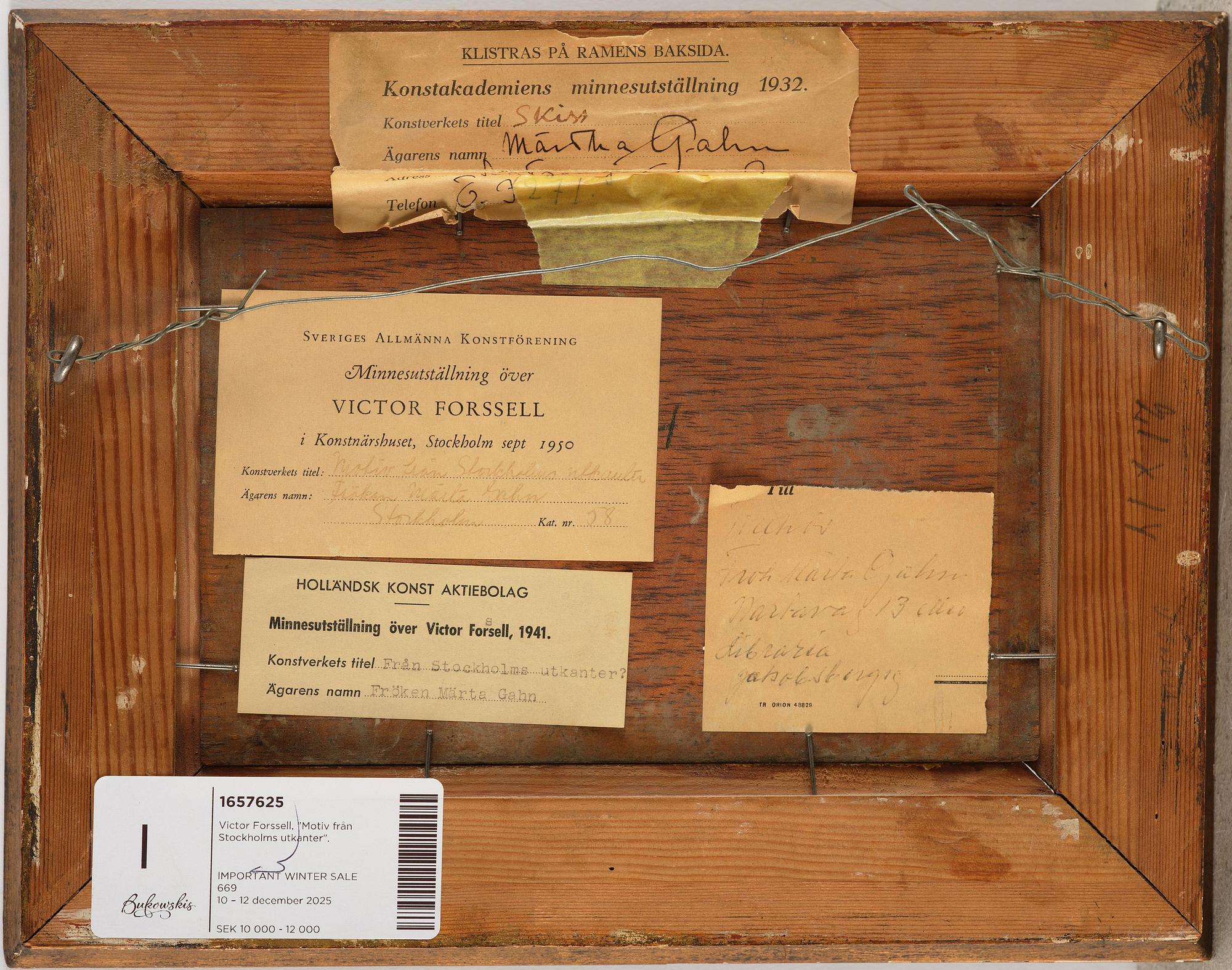 Victor Forssell, "Motiv från Stockholms utkanter".