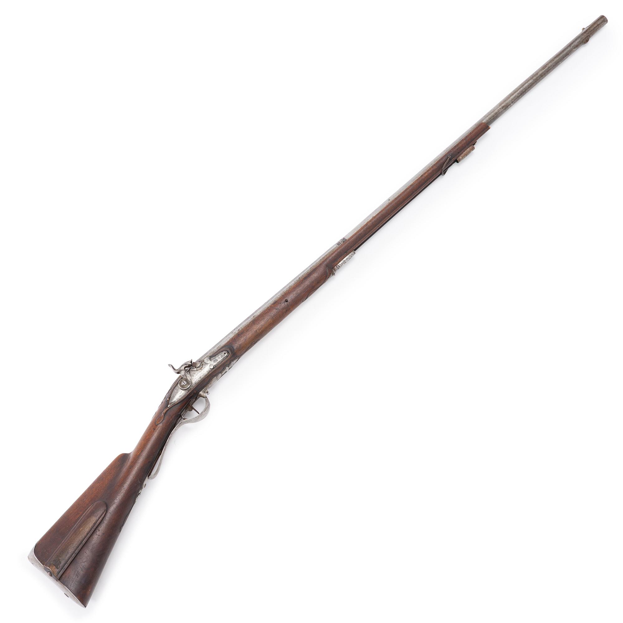 Percussion-lock rifle, converted from flintlock, signed Reichardt Stockholm (Johan R. 1730–1806, master in Stockholm 1767).