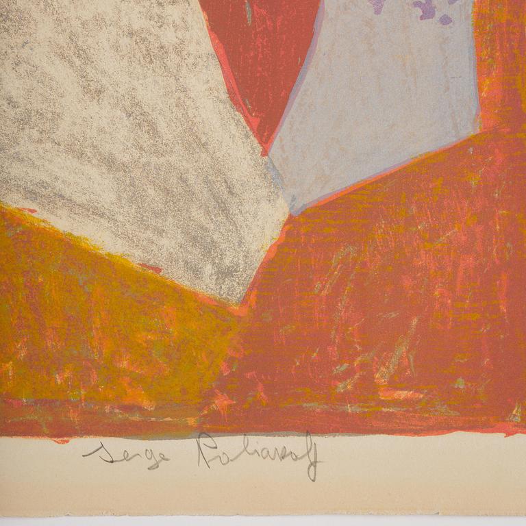 Serge Poliakoff, "Composition rouge, verte, bleu et jaune".