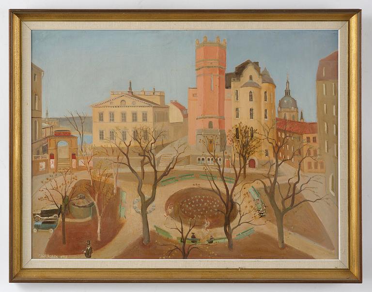 Olof Ågren, View over Mosebacke Square, Stockholm.