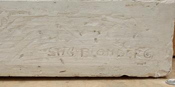 VÄGGRELIEF, gips, Stig Blomberg, signerad.
