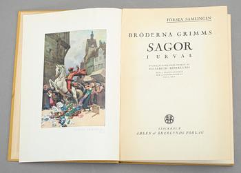 BÖCKER, 2 st. Bröderna Grimm Sagor, Andra samlingen, Åhlen och Åkerlunds Förlag, 1927. Första och andra delen.