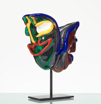 BENGT LINDSTRÖM, skulptur, "Janus", Berengo, Murano, Italien, 1980-tal, prototyp.