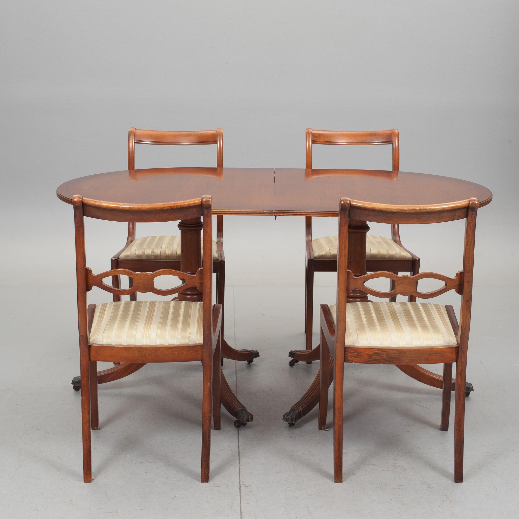 MATSALSMÖBLEMANG, 5 delar, regencystil, 1900-tal.