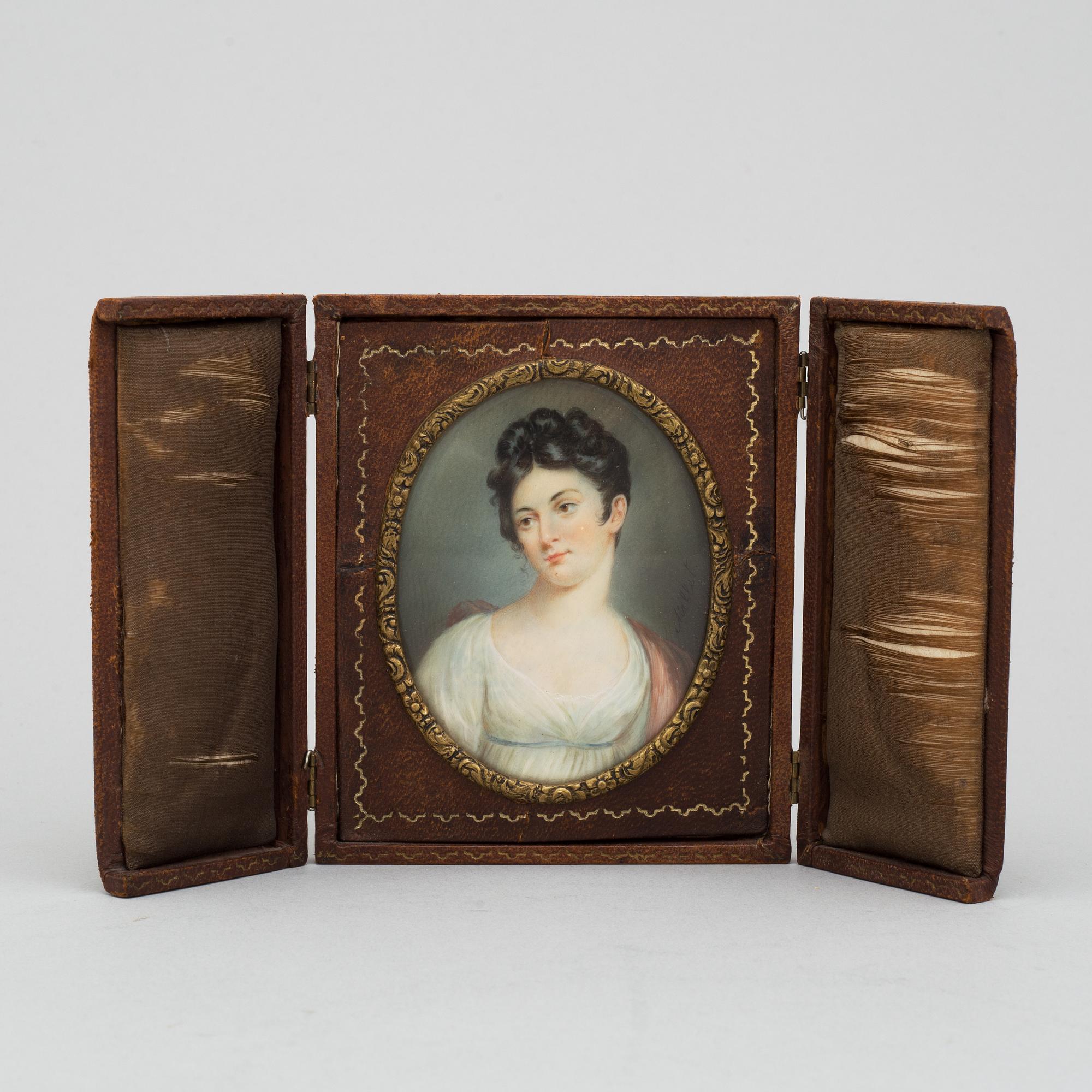 A MINIATURE PAINTING BY FRÉDÉRIC MILLET, 19th century.