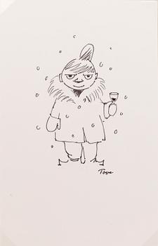 TOVE JANSSON, 4 tuschteckningar, sign Tove.