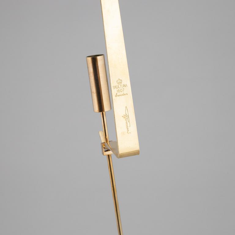 Pierre Forsell, four 'Pendeln' brass wall sconces, Skultuna.