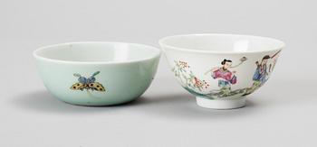 SKÅL samt TEKOPP, porslin. Kina. 1900-tal.