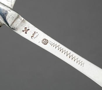 RÅTTSVANSSKED, silver, 1720, Jacob Brunck, mästare i Stockholm 1715-1745, 46 gram.