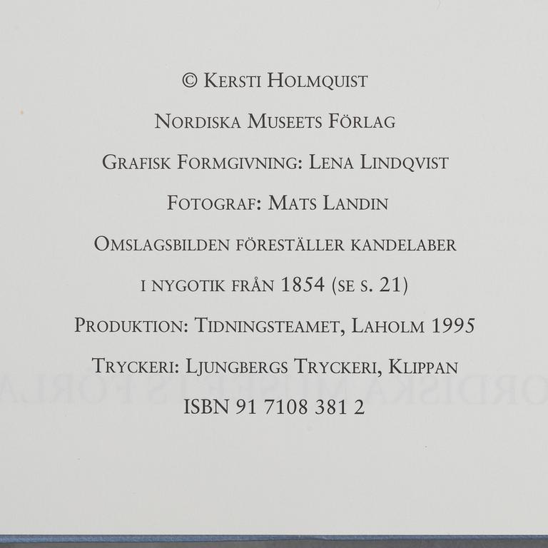 Collection of literature on silver, 8 volumes, including 'Svenskt silversmide 1520-1850'.