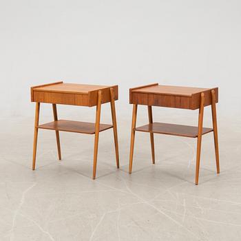 Bedside tables, a pair, AB Carlström & Co furniture factory, mid-20th century.