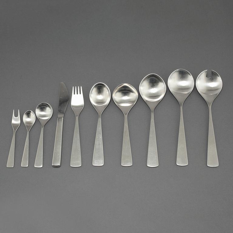 A set of stainless steel flatware of 32 pcs, "Maya", Norsk Stålpress A/S, Bergen, in produciton from approx 1960.