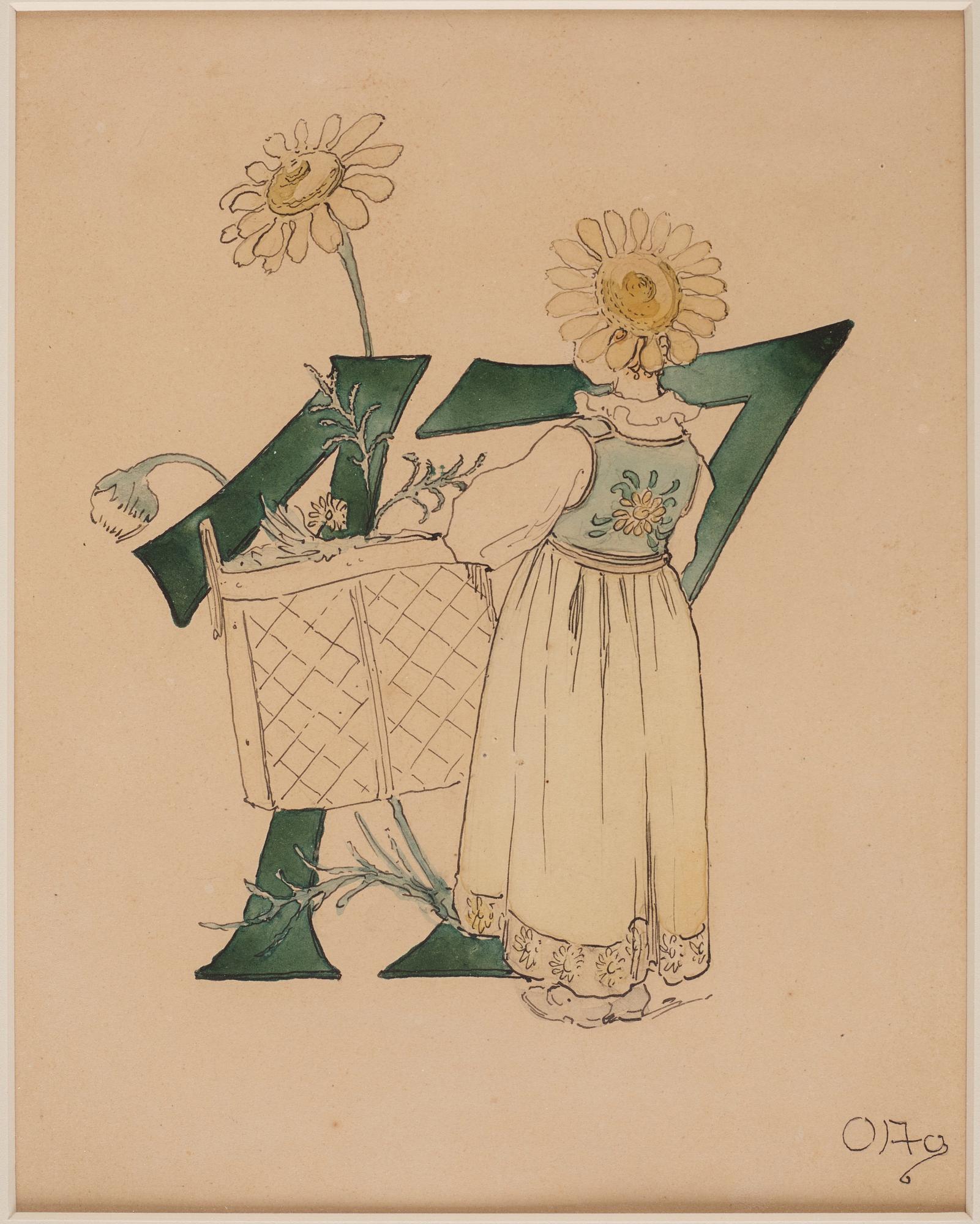 Ottilia Adelborg, "Blomstersiffror med rim", 20 + 1 pcs.
