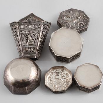 PARTI SILVER, 4 delar, 1900-tal, vikt 225 g.