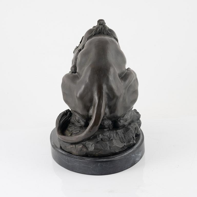 Antoine Louis Barye, after, 'Lion au Serpent'.