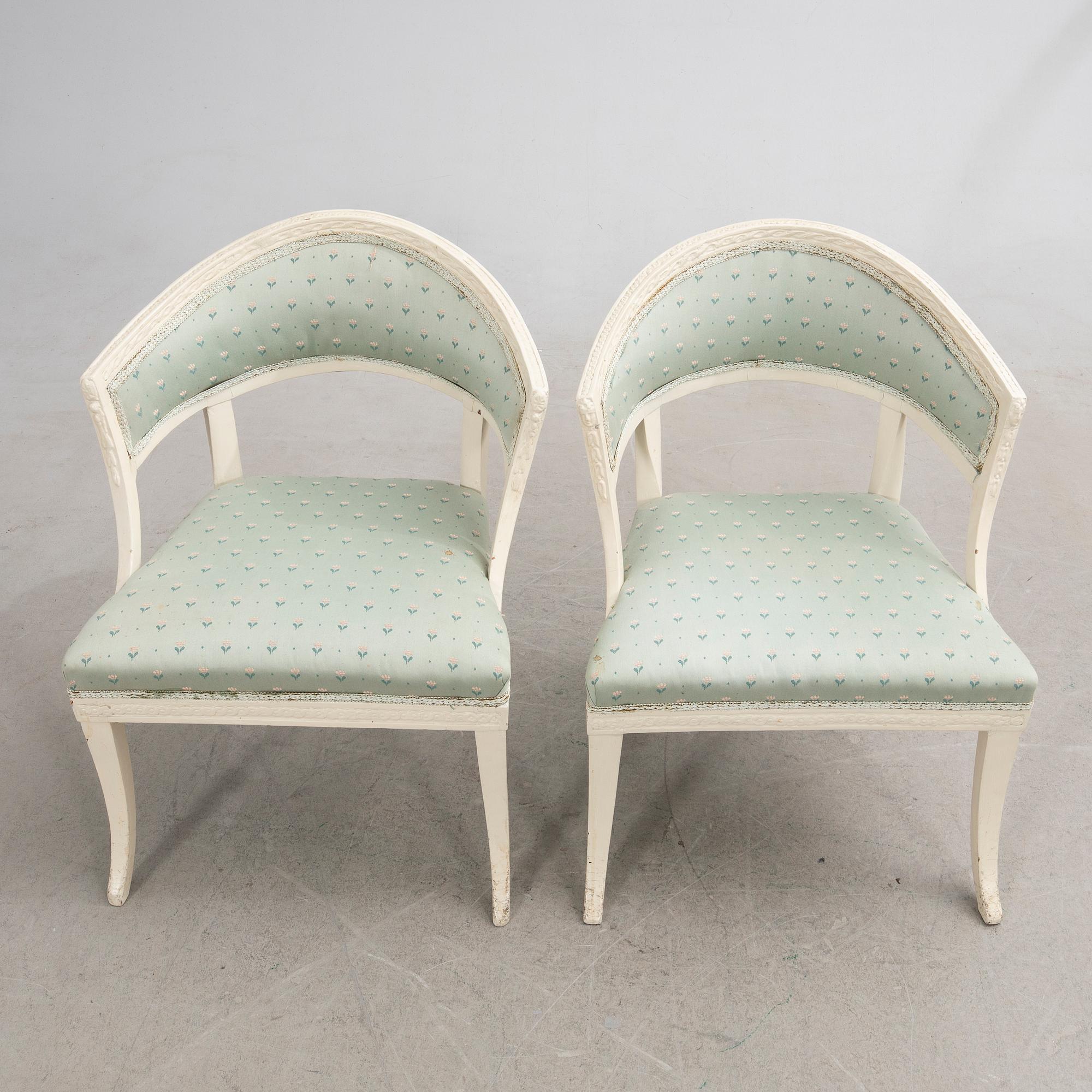 Bergère armchairs, a pair, Gustavian.