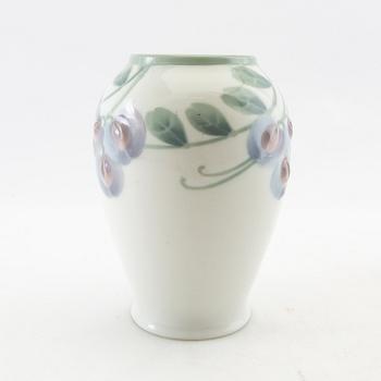 Vase and plate Rörstrand Art Nouveau early 20th century porcelain.