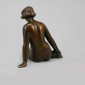 FIGURIN, patinerad brons, Ystad Brons, 1900-tal.