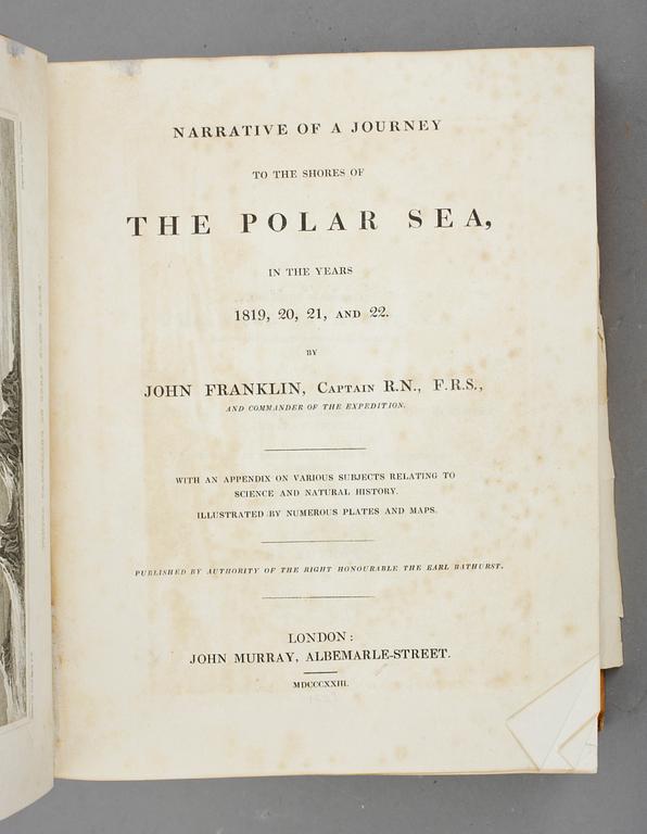 BOK, John Franklin, "The Polar Sea, in the years 1819,20,21, and 22". John Murray, London, 1823.