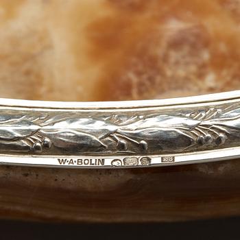 A Swedish 20th century silver and onyx dish, mark of WA Bolin, Stockholm 1931.