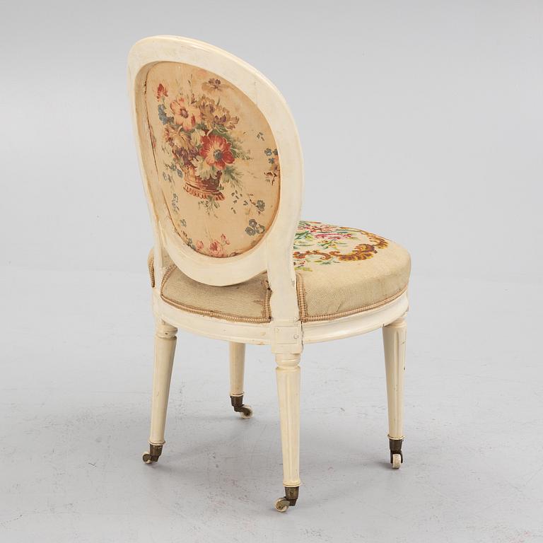 A Gustavian chair by Jakob Malmsten (master in Stockholm 1780-1788).