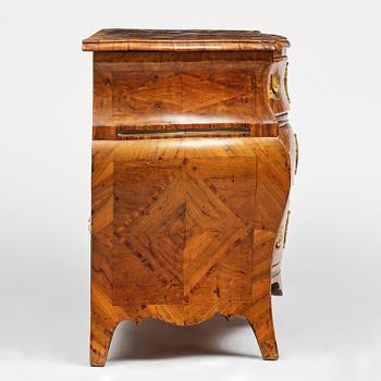 A Swedish parquetry rococo commode, Stockholm, later part 18th century.