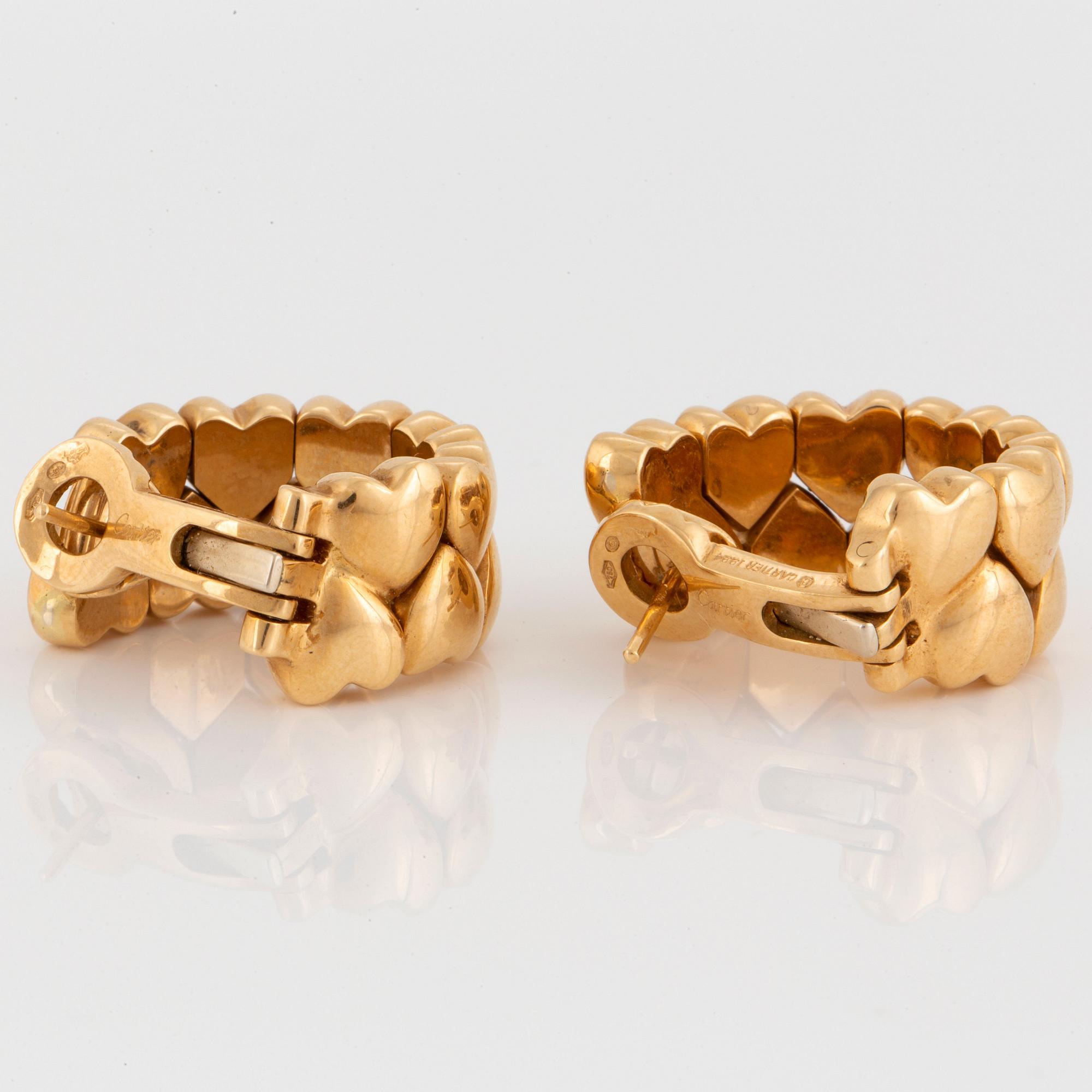 Cartier örhängen "Double Hearts" 18K guld.