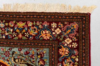 A rug, semi-antique Esfahan, so-called Ahmad, ca 213 x 140 cm.