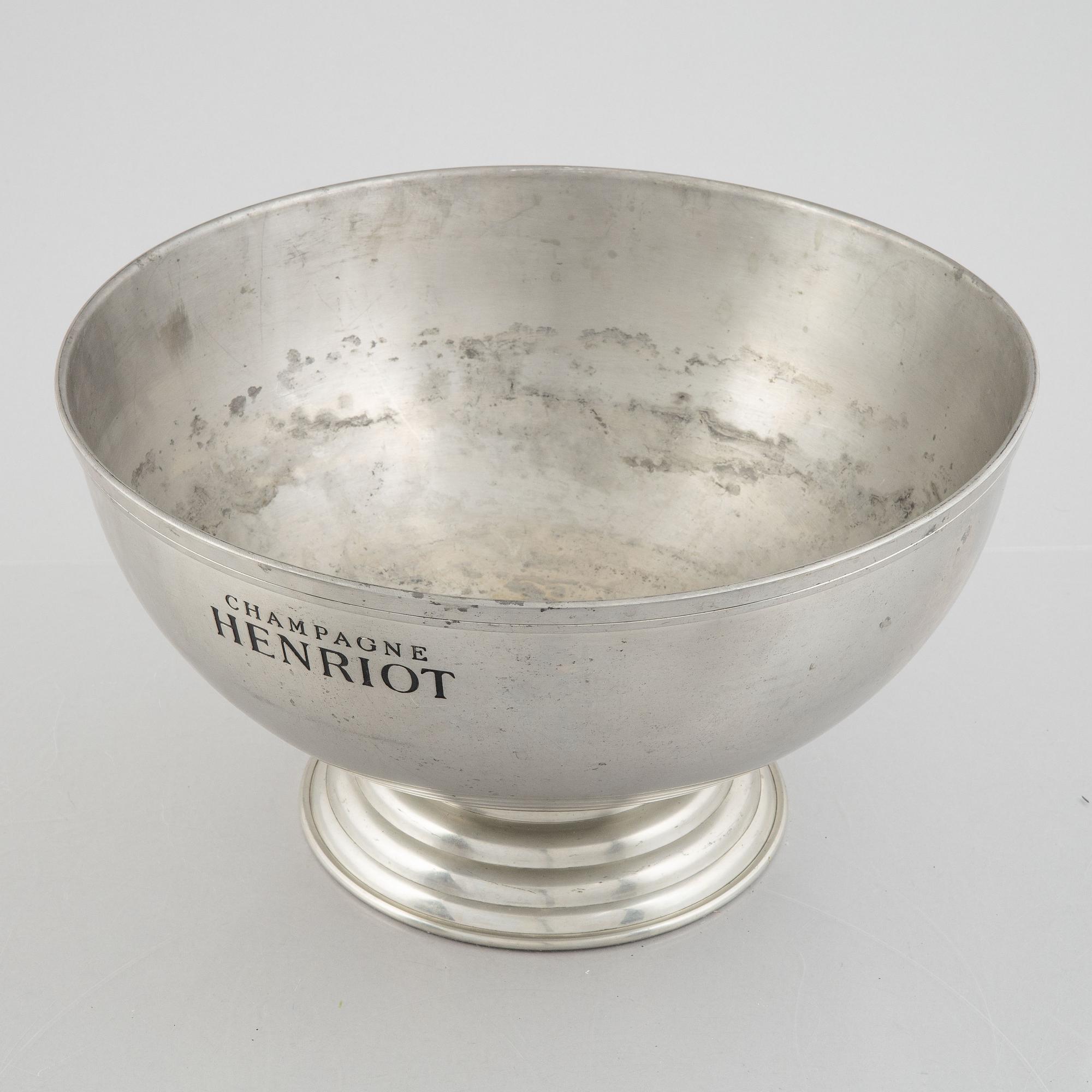 A pewter champagne cooler, Henriot, France.