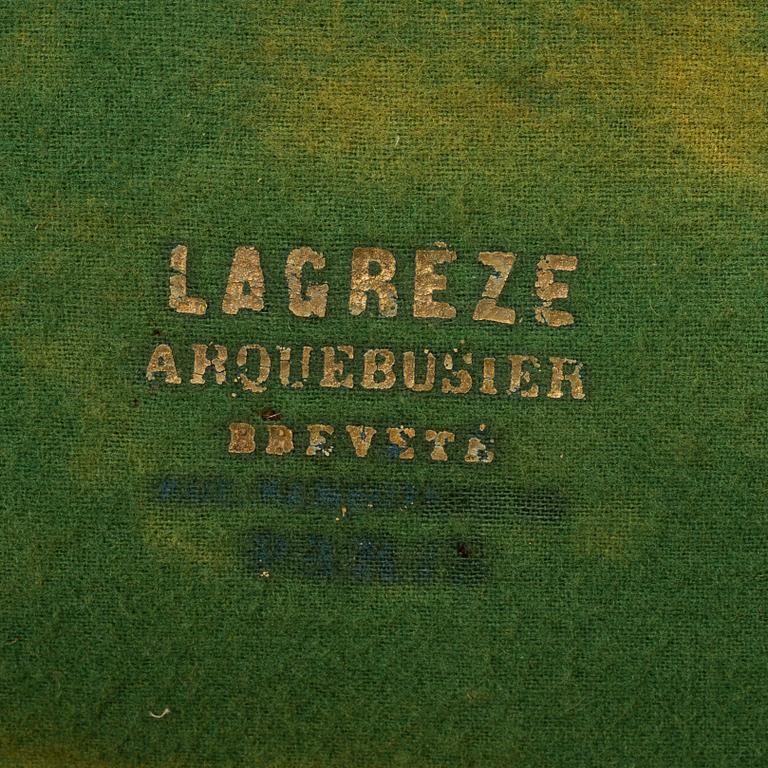 A 1840's French cased percussion pistols marked: Mre Rle de Maubeuge.