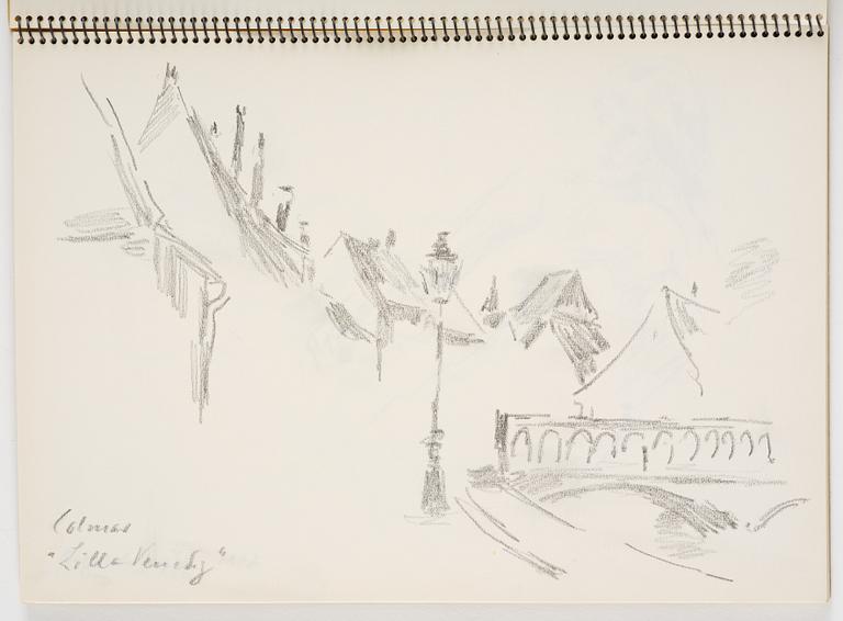 Lotte Laserstein, Skissblock med 23 teckningar varav 3 signerade.