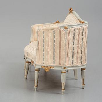 A Gustavian carved sofa by J. Malmsten (master in Stockholm 1780-1788).