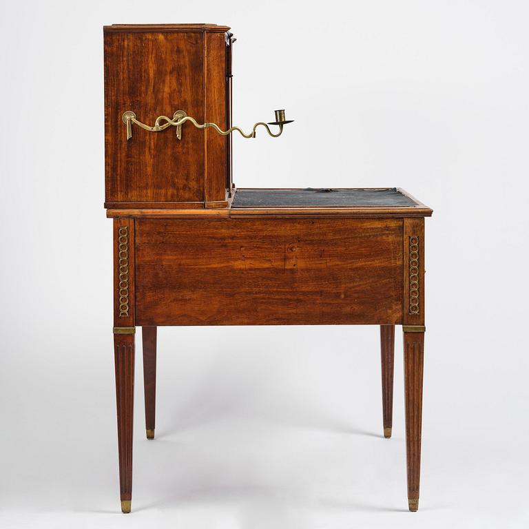 A late Gustavian mahogany and gilt brass-mounted desk, Stockholm, late 18th century.