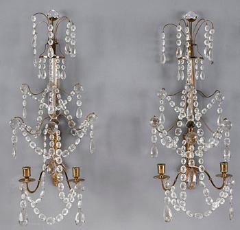 VÄGGLYSTRAR, ett par, empirestil, 1900-talets första hälft.