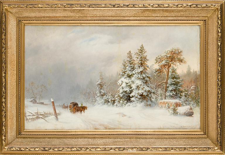 Hjalmar Munsterhjelm, Sleigh Riding in a Winter Landscape.