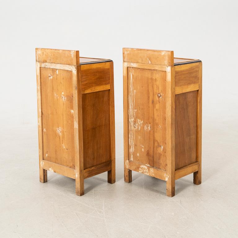 Bedside tables, a pair, first half of the 20th century.