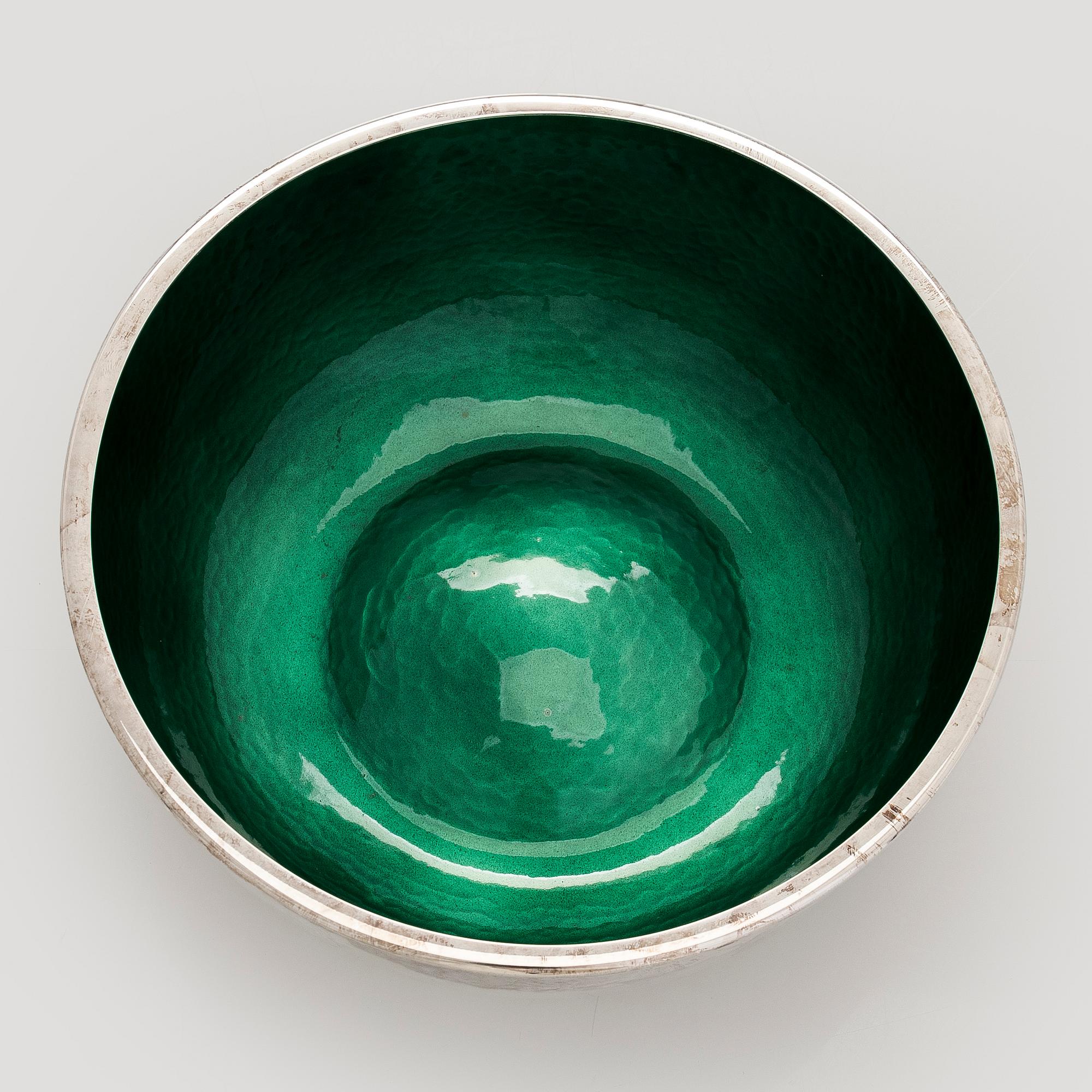A sterling silver and enamel bowl, maker's mark of A. Tillander, Turku 2005.