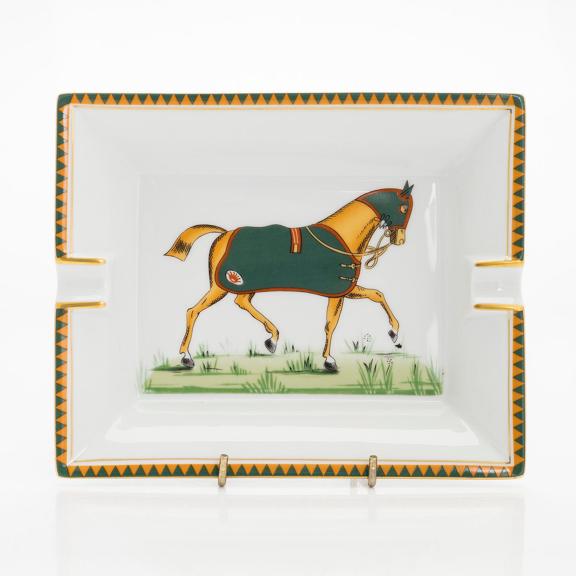 Hermès, an porcelain ashtray, France.