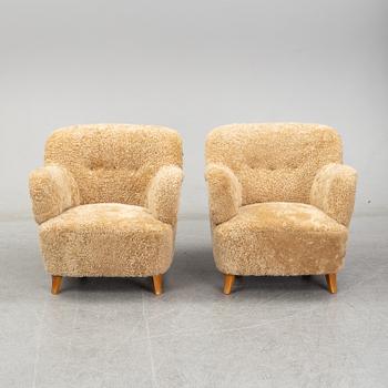A pair of scandinavian armchairs from the 1930's/40's.