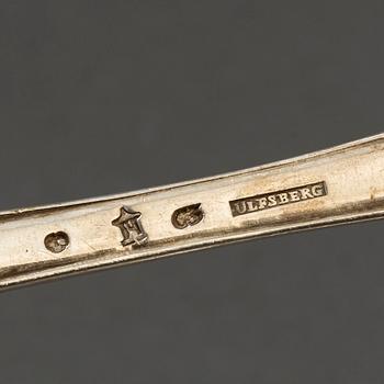 A silver cutlery, including 'Svensk Spets' and 'Svensk Rund', incl. GAB, CG Hallberg, 19/20th century (89 pc), 3171g.