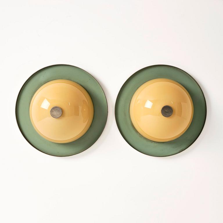 Erik Tidstrand, a pair of ceiling lamps model "29423", Nordiska Kompaniet, 1930s-40s.