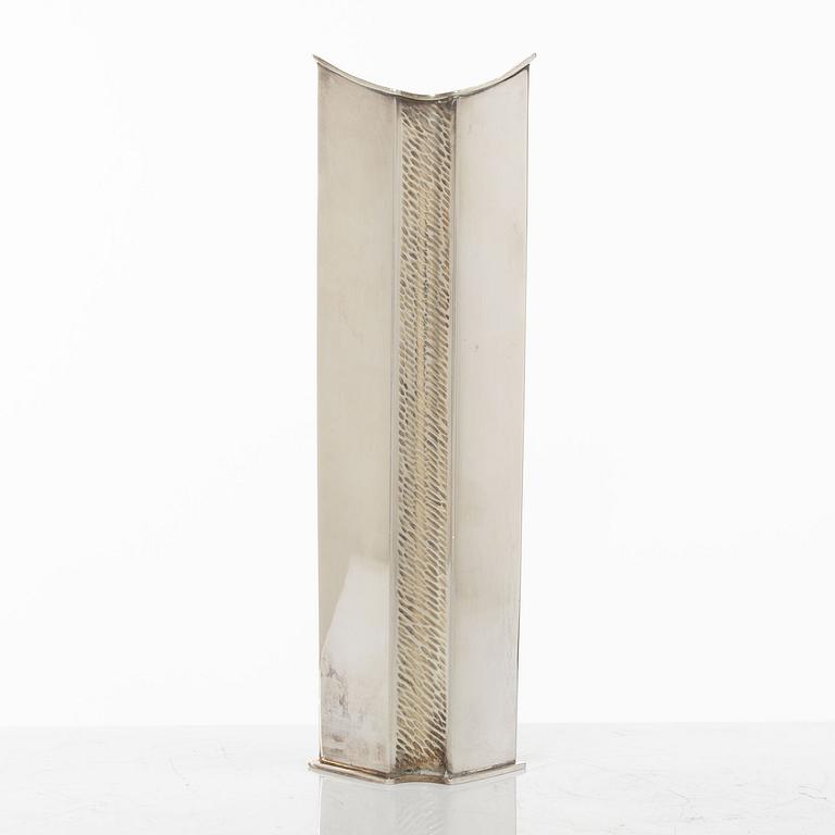 Kaj Blomqvist, vase, silver, Kultakeskus, Hämeenlinna 1968.